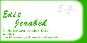 edit jerabek business card